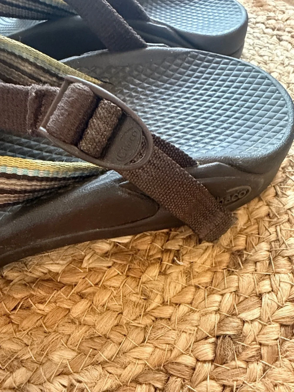 Chaco women’s hipthong  ecotread brown stripe circus backless sandal size 9 - Picture 8 of 15